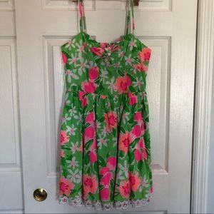 Lilly Pulitzer Dress - green, pink, white size M